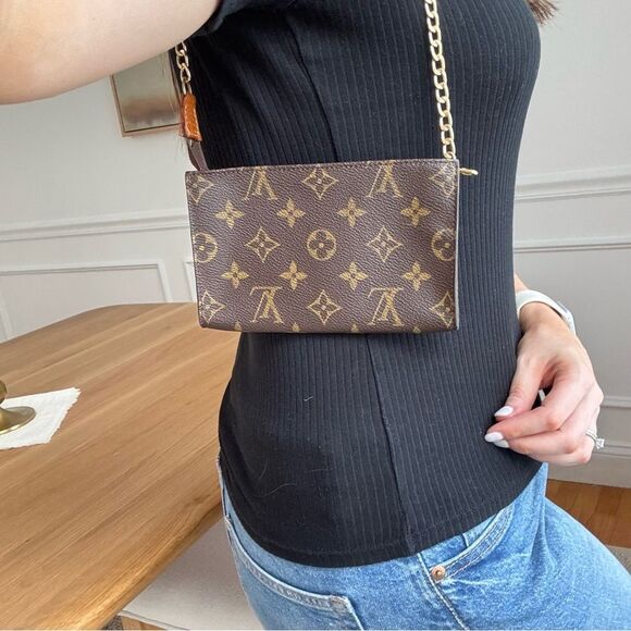 ✅AUTH✅Louis Vuitton Brown Mono SHOULDER BAG - Picture 1 of 11